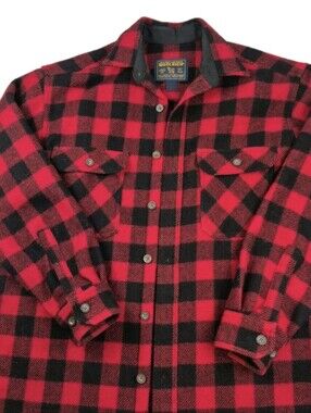 Woolrich Red and Black Buffalo Plaid Lightweight Shirt Jacket Sku0621